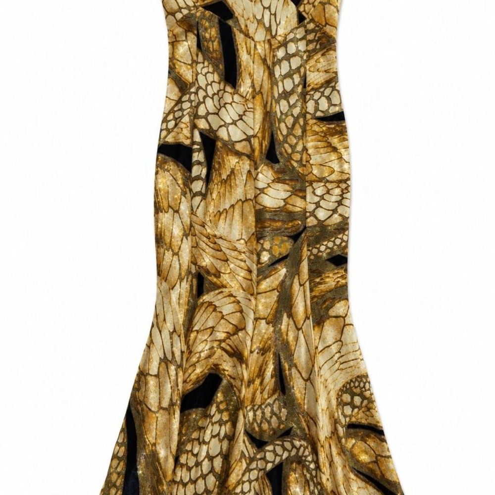 Cavalli Vintage Snake Print Strapless Dress - Picture 8 of 8